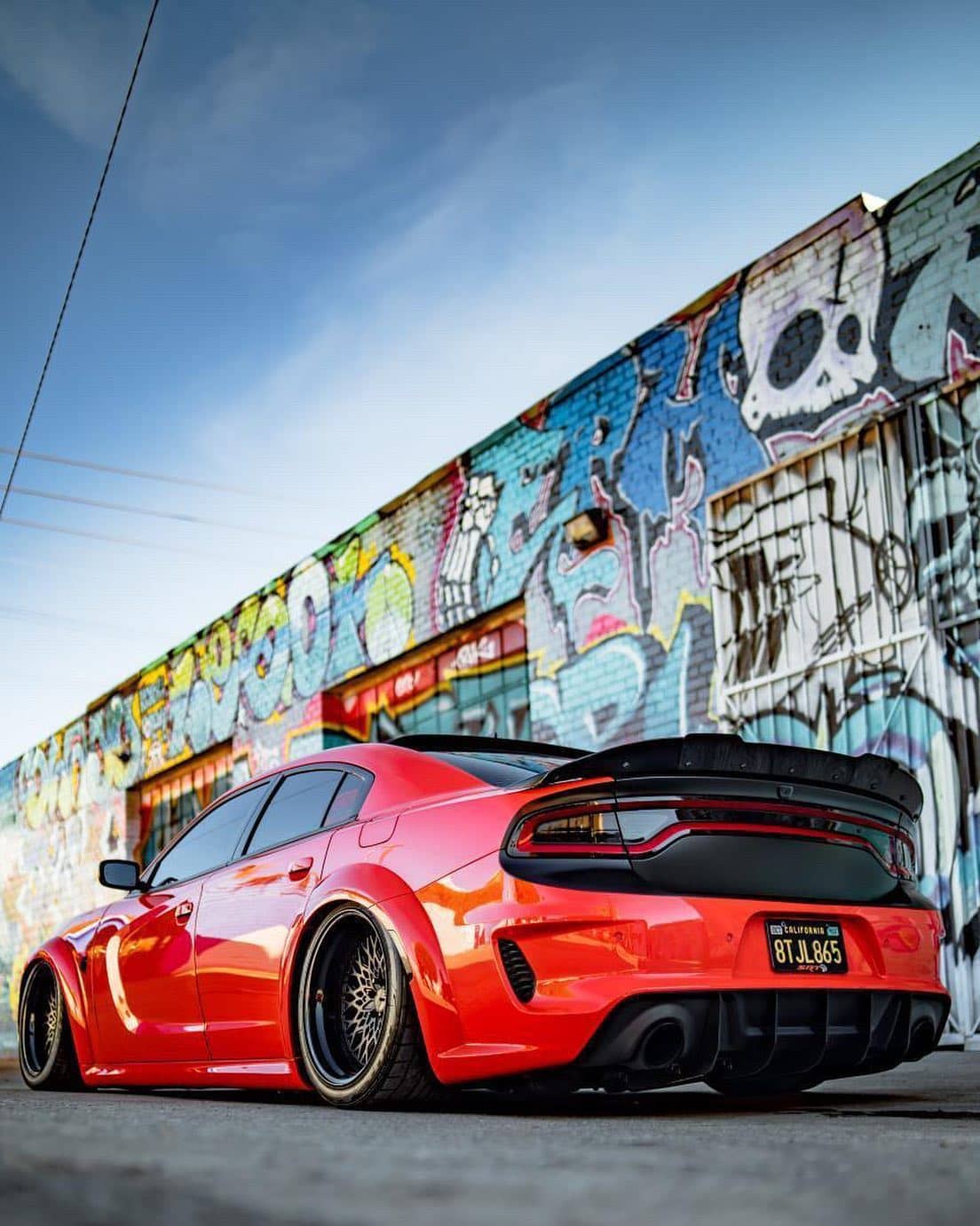 Dodge Charger Hellcat with custom trunk lip spoiler Wicker Bill and Rear Diffuser by KNG Motorsports
